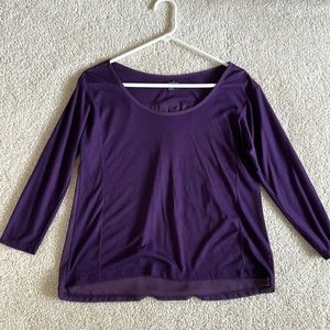 Purple long sleeve shirt with sheer back